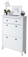 Deluxe Two Tier Shoe Cabinet - White