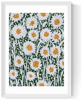 East End Prints Daisy Pattern White Frame Art Print - A3