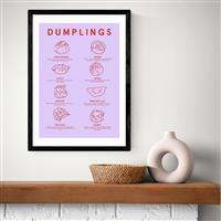 East End Prints Dumpling Menu Black Frame Art Print - A2