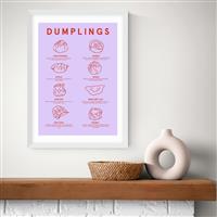 East End Prints Dumpling Menu White Frame Art Print - A2