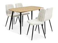 Argos Home Cobin Oak Dining Table & 4 White Chairs