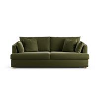 Habitat Holmfirth Velvet 3 Seater Sofa - Moss Green