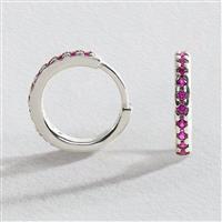 Revere Sterling Silver Pink Cubic Zirconia Hoop Earrings