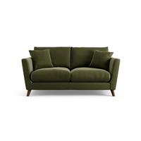 Habitat Lomond Velvet 2 Seater Sofa - Moss Green - Dark Leg