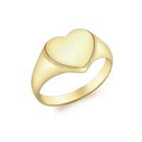 Revere 9ct Gold Personalised Heart Signet Ring - P