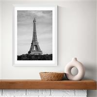 East End Prints Eiffel Tower White Frame Art Print - A2