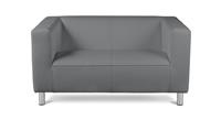 Argos Home Moda Small Faux Leather 2 Seater Sofa - Grey