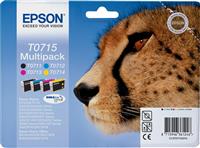 Epson T0715 Cheetah Ink Cartridges - Black & Colour