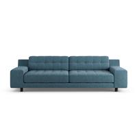 Habitat Hendricks Fabric 4 Seater Sofa - Blue - Black Leg