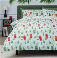 Habitat Christmas Ski Slope Printed Bedding Set - Single