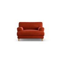 Habitat Askem Velvet Cuddle Chair - Burnt Orange - Ash Leg