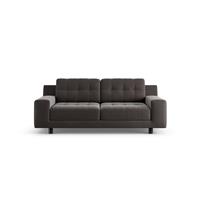 Habitat Hendricks Velvet 2 Seater Sofa - Grey - Black Leg