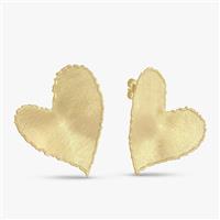 Revere 9ct Gold Plated Organic Shaped Heart Stud Earrings