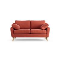 Habitat Ivor Fabric 2 Seater Sofa - Papaya - Ash Leg