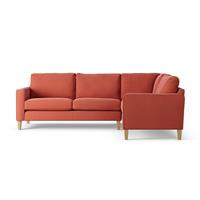 Habitat Flint Fabric Right Hand Corner Sofa - Papaya-Ash Leg