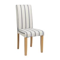 Argos Home Midback Pair of Stripe Dining Chair- White & Blue