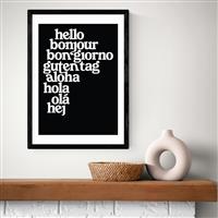 East End Prints Hello World Black Frame Art Print - A2