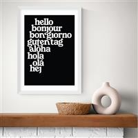 East End Prints Hello World White Frame Art Print - A2