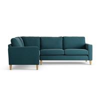 Habitat Flint Fabric Left Hand Corner Sofa - Teal - Ash Leg