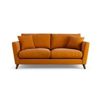 Habitat Lomond Fabric 3 Seater Sofa - Orange - Dark Leg