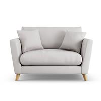 Habitat Lomond Fabric Cuddle Chair - Natural - Ash Leg