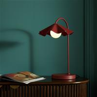 Habitat Yuno Pleat Metal Table Lamp - Red