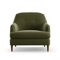 Habitat Frome Velvet Armchair - Moss Green - Dark Leg