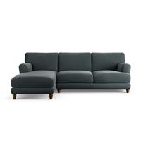 Habitat Askem Fabric Left Hand Corner Sofa-Charcoal-Dark Leg
