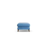 Habitat Lomond Velvet Footstool - Sky Blue - Dark Leg