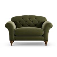 Habitat Brooker Velvet Cuddle Chair - Moss Green - Dark Leg