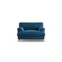 Habitat Askem Velvet Cuddle Chair - Ink Blue - Ash Leg