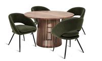 Habitat Jericho Oak Dining Table & 4 Green Chairs