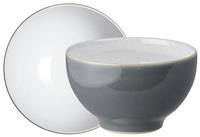 Denby Elements Set of 4 Stoneware Nibble Bowls - Fossil Grey