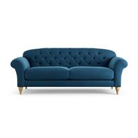 Habitat Brooker Velvet 4 Seater Sofa - Ink Blue - Ash Leg