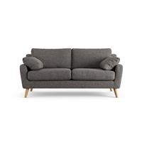 Habitat Ivor Fabric 3 Seater Sofa - Charcoal - Ash Leg