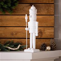 Habitat Whitewash Wooden Nutcracker Christmas Decoration