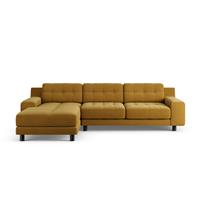 Habitat Hendricks Left Hand Corner Sofa - Gold - Black Leg