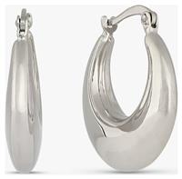 Revere 9ct White Gold Chunky Hoop Earrings