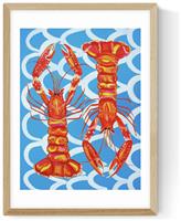 East End Prints Langoustines Oak Frame Art Print - A3