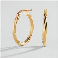 Revere 9ct Gold Twist Creole Hoop Earrings