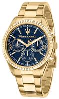 Maserati Competizione Blue Dial Gold Plated Bracelet Watch