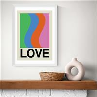 East End Prints Love Wave Gala White Frame Art Print - A2