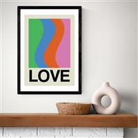 East End Prints Love Wave Gala Black Frame Art Print - A3