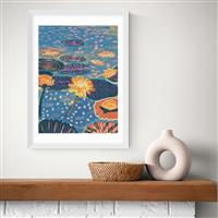 East End Prints Magic Pond White Frame Art Print - A2
