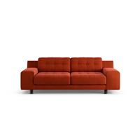 Habitat Hendricks Velvet 3 Seater Sofa - Orange - Black Leg