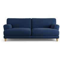Habitat Askem Fabric 3 Seater Sofa - Navy Blue - Ash Leg