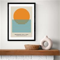 East End Prints Sun Bauhaus Black Frame Art Print - A2