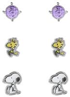Peanuts Official Snoopy Stud Earrings - Pack of 3