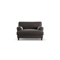 Habitat Askem Velvet Cuddle Chair - Grey - Dark Leg