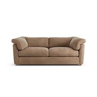 Habitat Wynn Velvet 3 Seater Sofa - Latte - Ash Leg